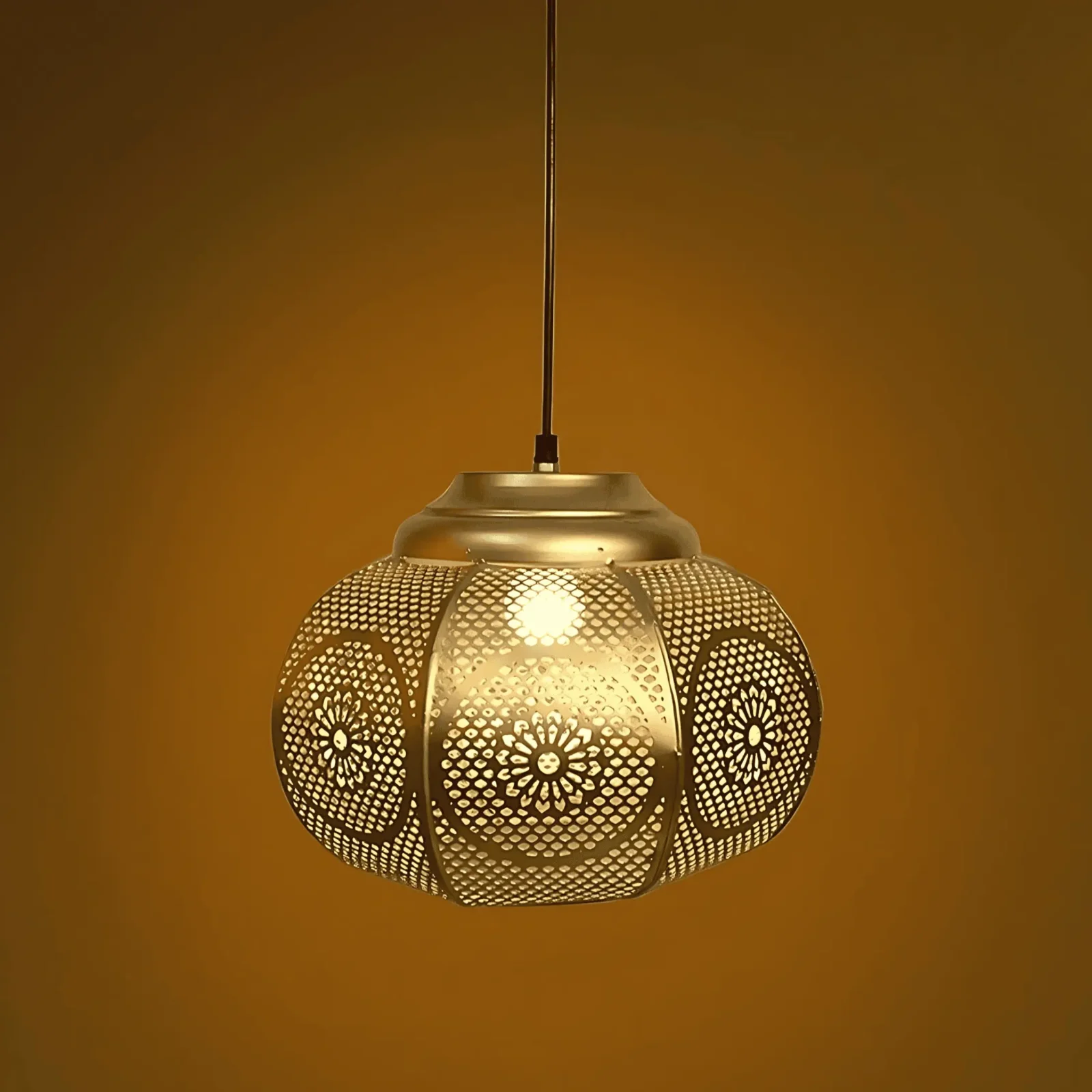 Moroccan Iron Zellige Round Hanging Pendant Ceiling Lamp