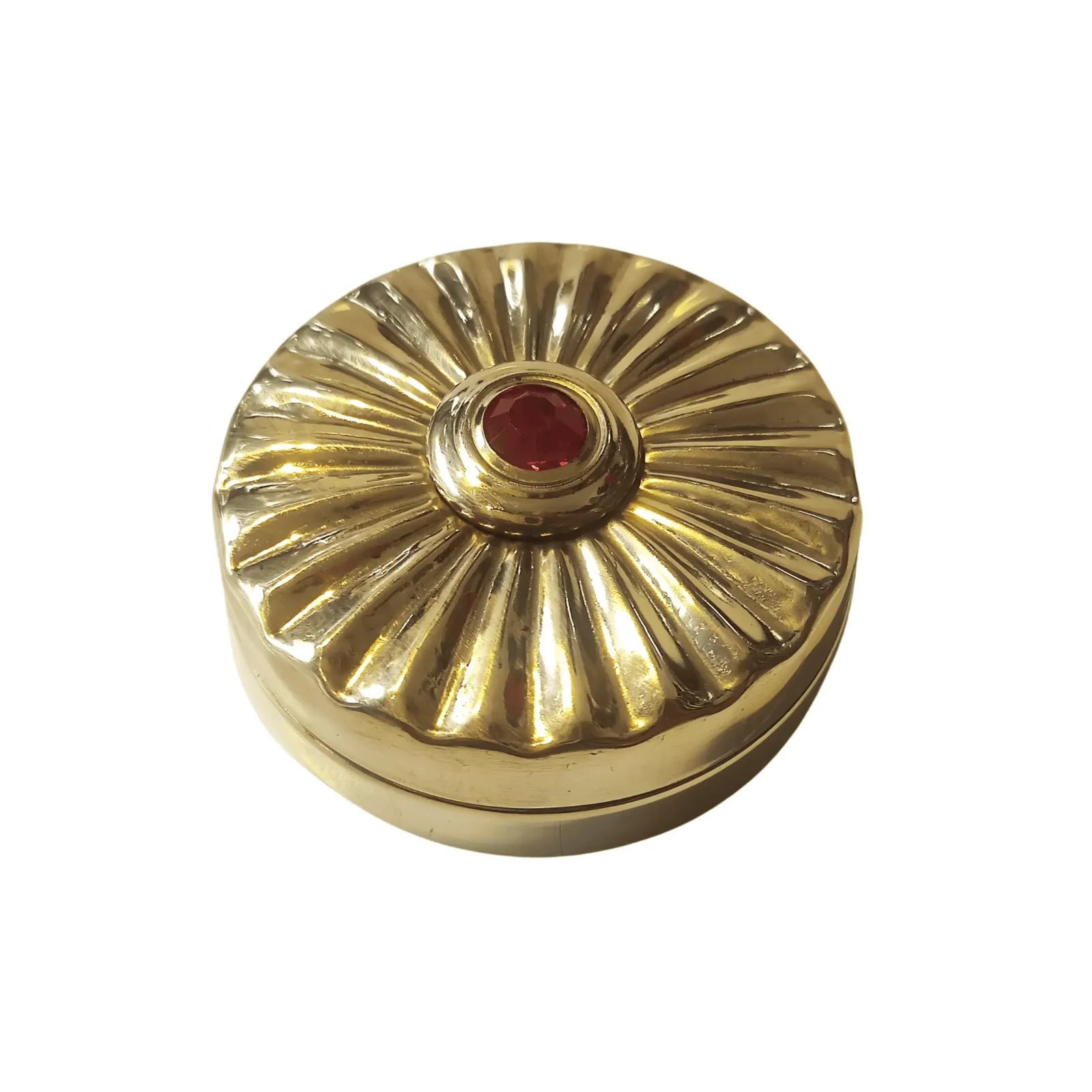 Metal Round Sindoor Dibbi - Kum Kum Box for Women