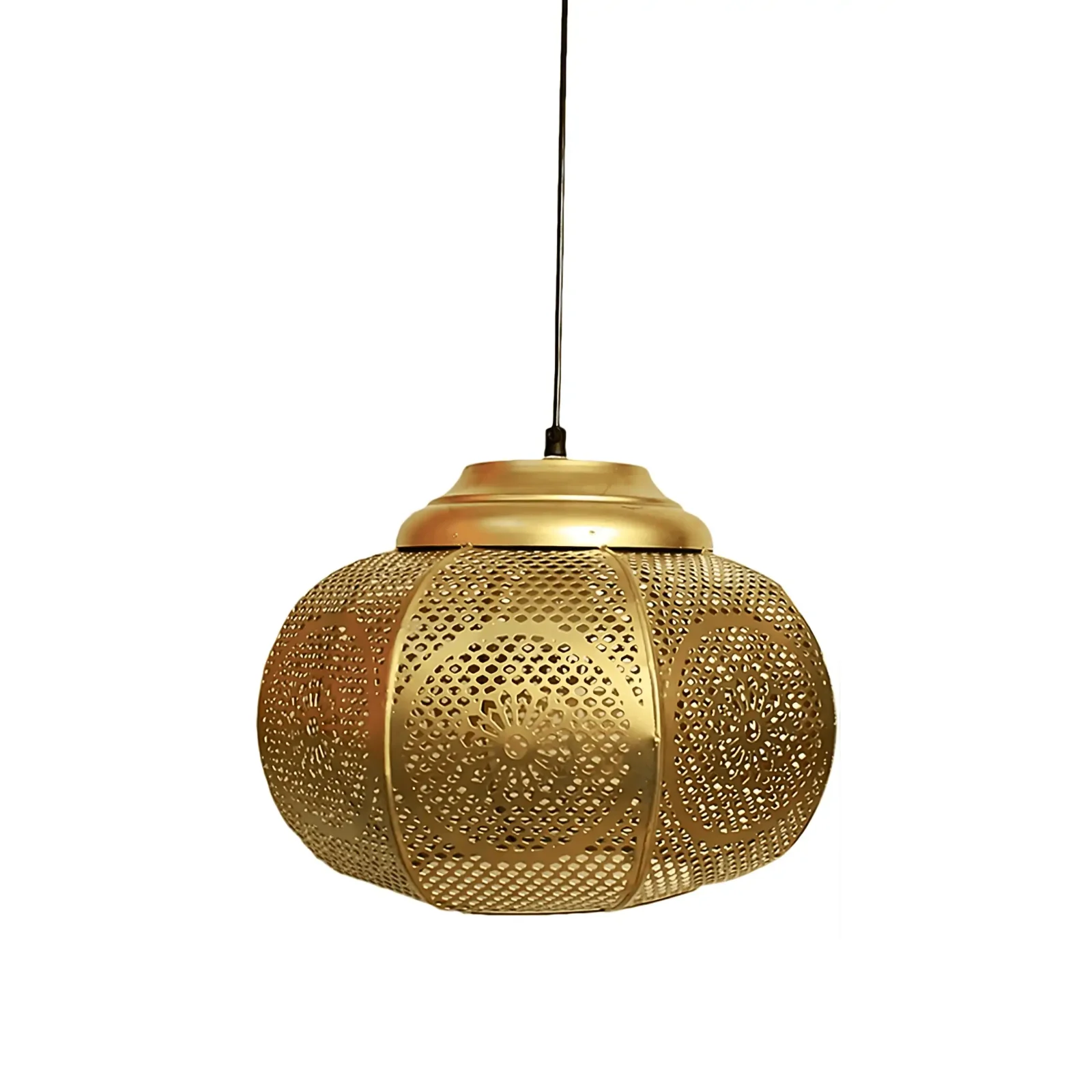 Moroccan Iron Zellige Round Hanging Pendant Ceiling Lamp