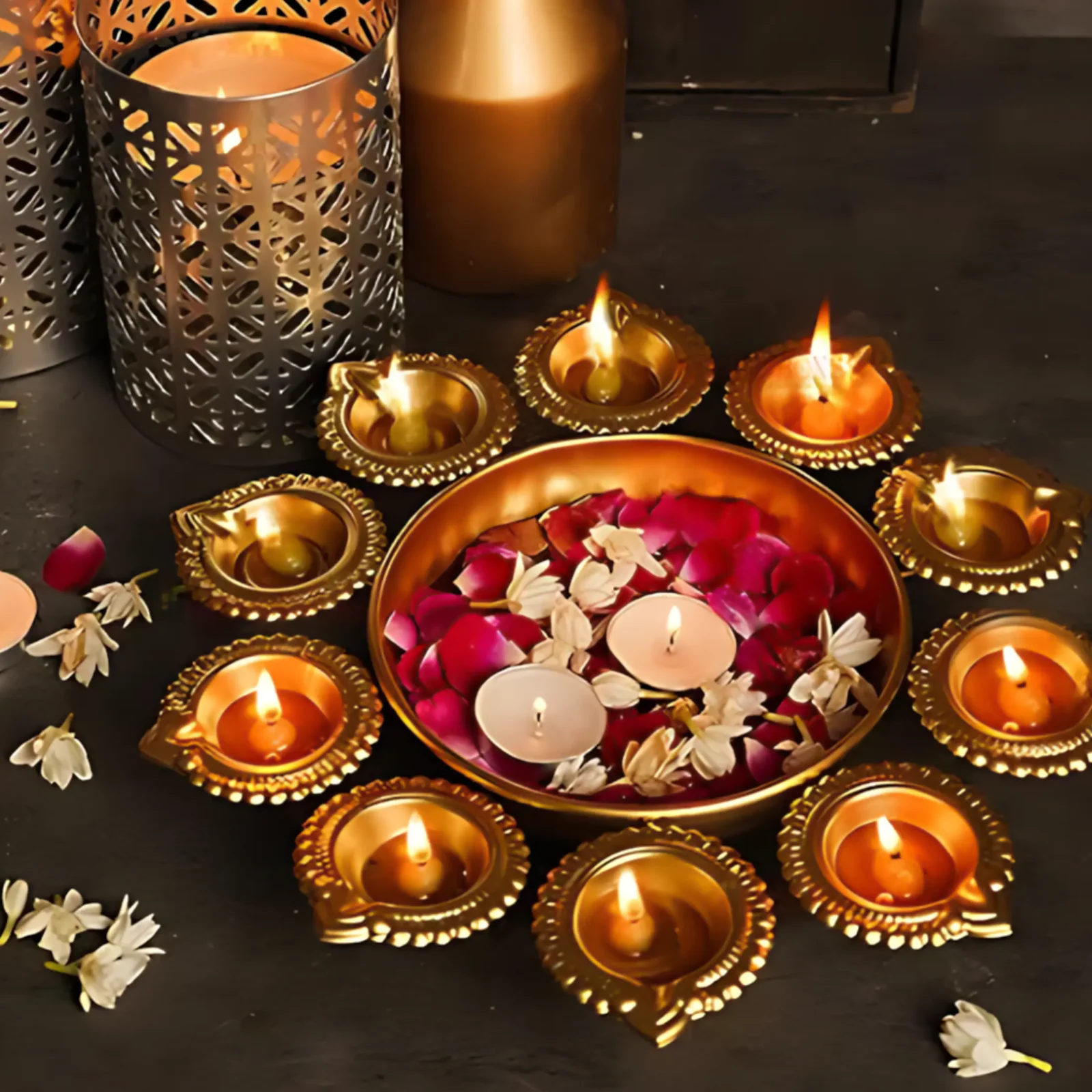 Urli Decorative Bowl for Floating Flowers and Tealight Candles