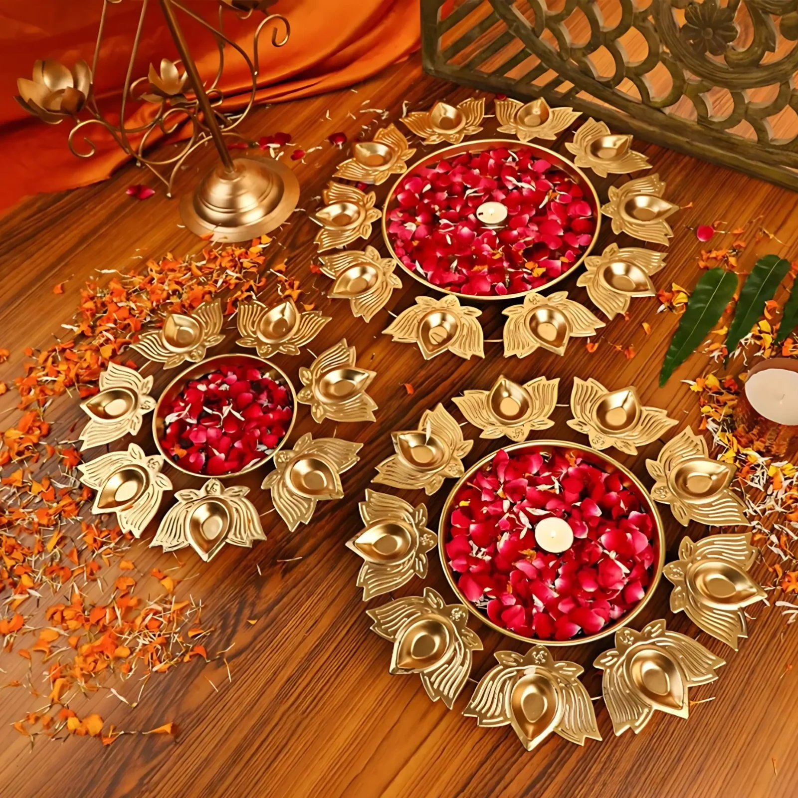 Metal Deepak Urli Bowl for Diwali Home Decoration