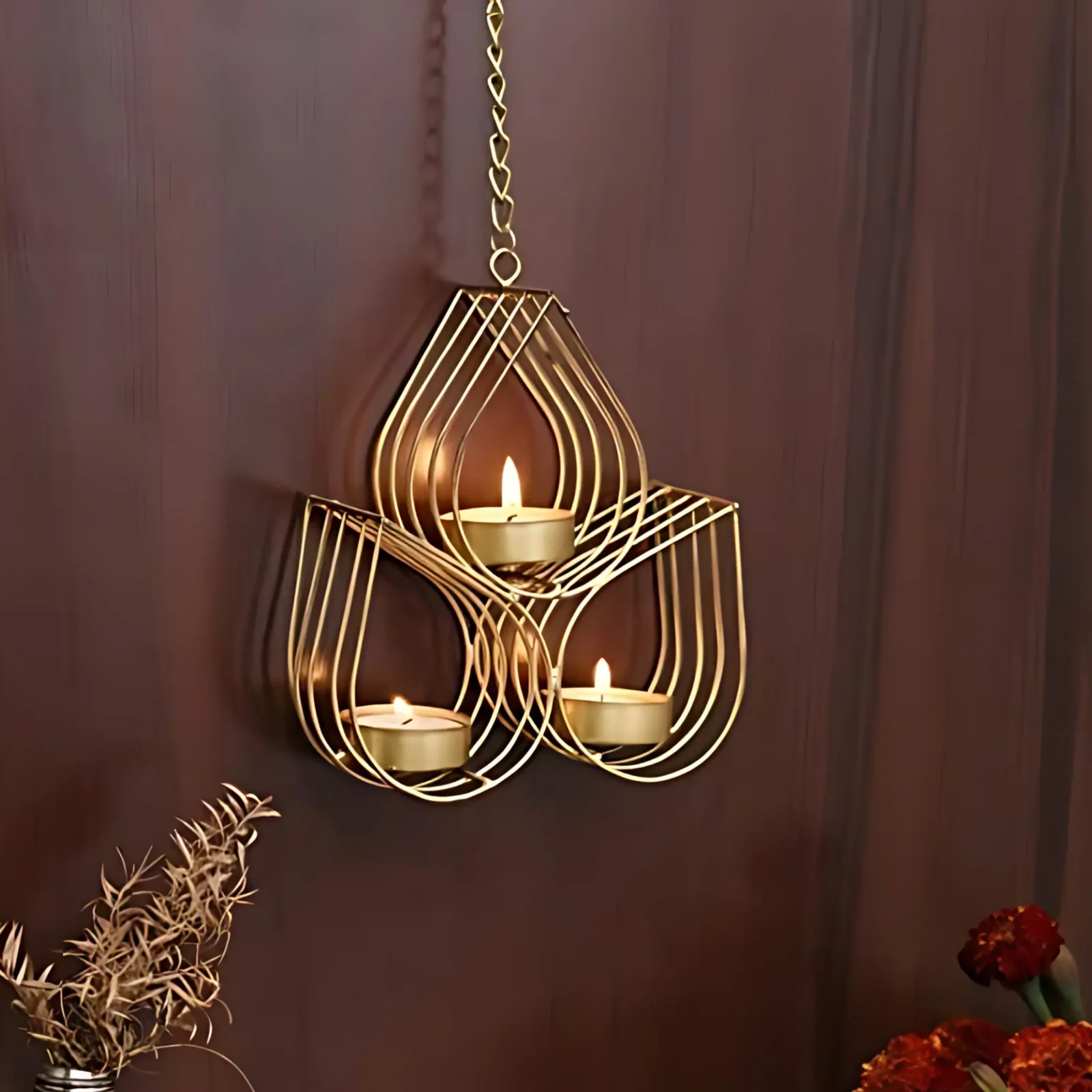 Metal Wall Hanging Sconce – Decorative Wall Art for Home & Christmas Décor