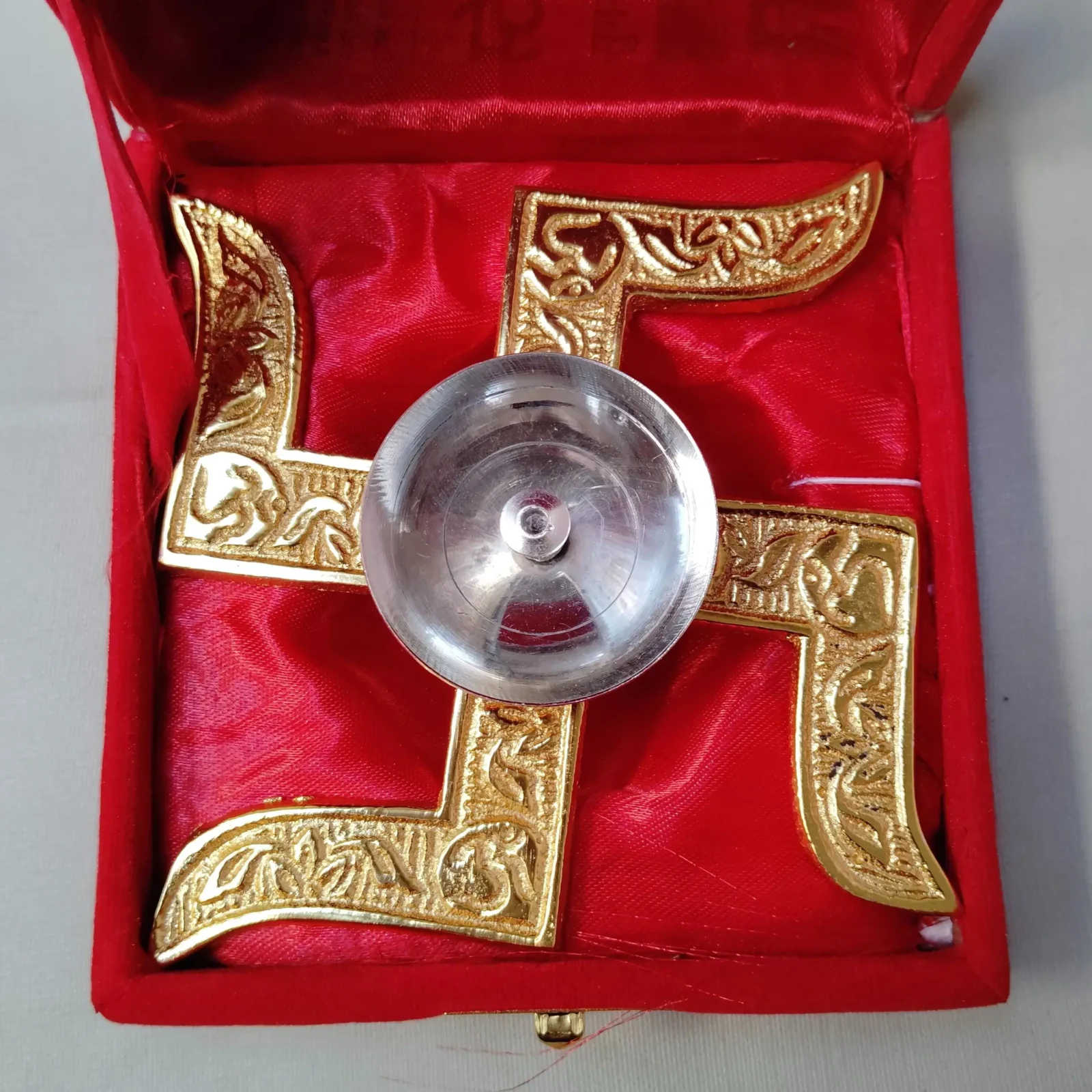 Brass Swastik Traditional Akhand Diya for Pooja & Diwali Decoration