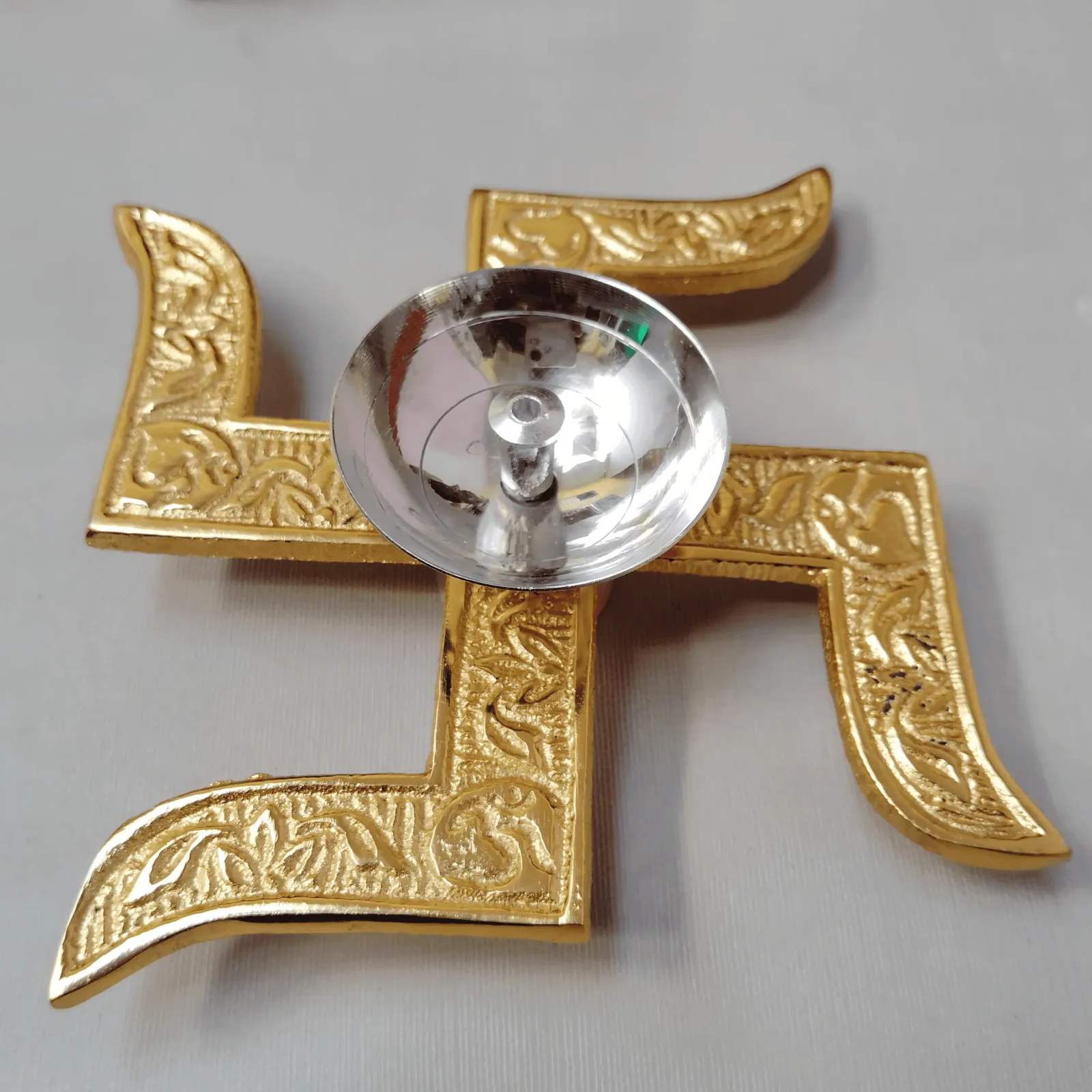 Brass Swastik Traditional Akhand Diya for Pooja & Diwali Decoration