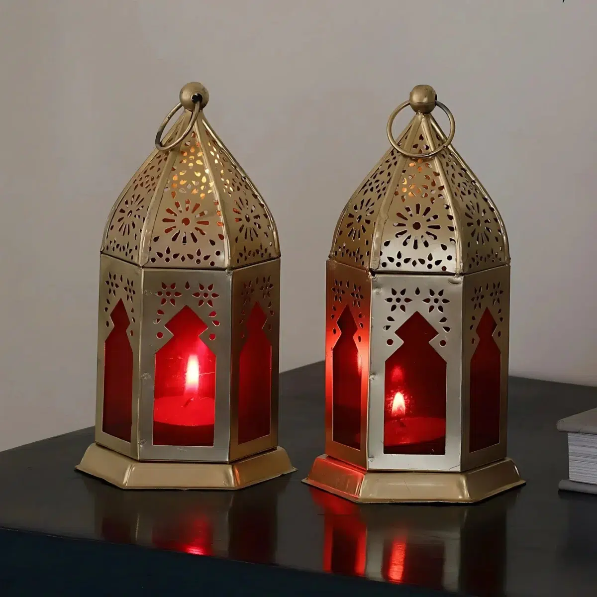 Salsa Glass & Metal Moroccan Hanging & Table Top Lantern