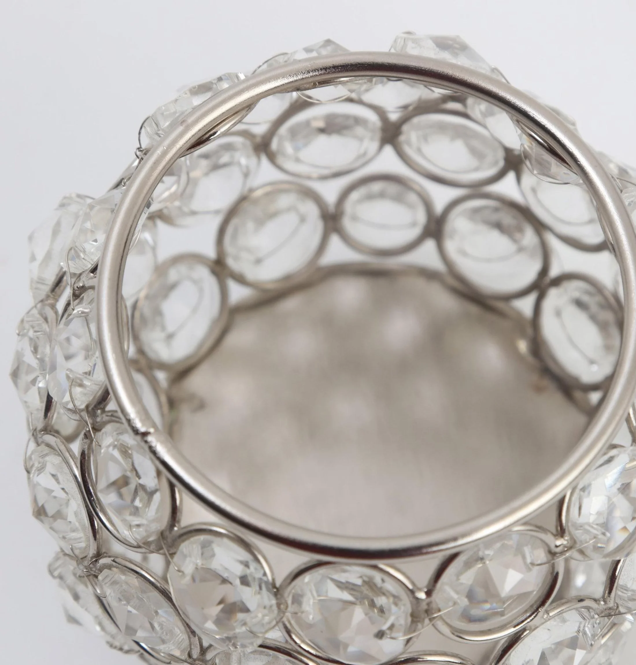 Fiesta Silver Crystal Glass Votive Candle Holder For Home Decor & Gifting