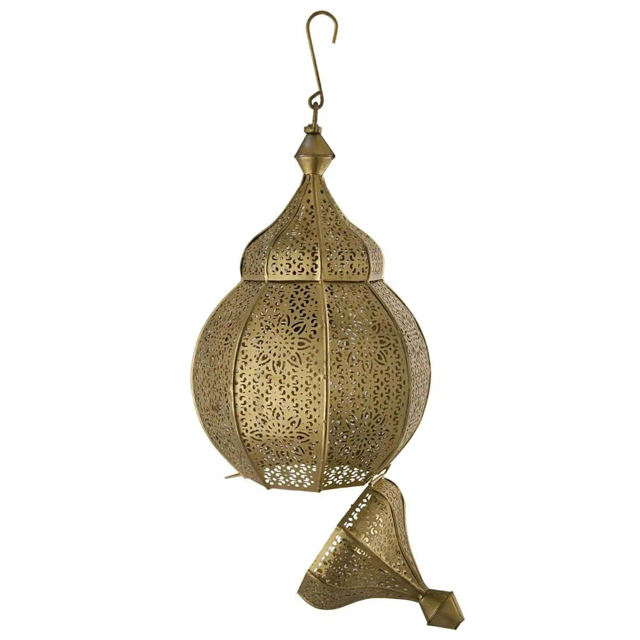 Moroccan Orb Hanging Lamp Handcrafted Metal Pendant Light for Home Decor