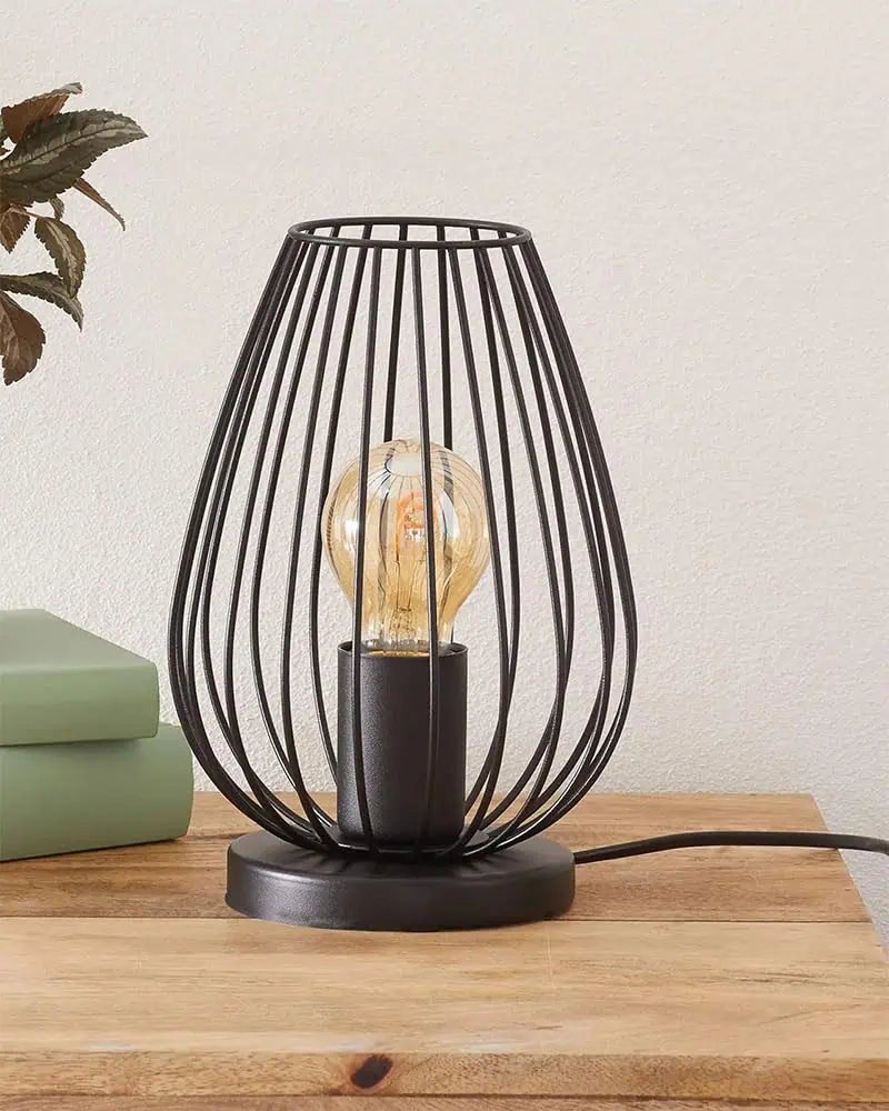 Homesake Metal Cage Table Lamp Powder Coated Mild Steel Home Decor Light