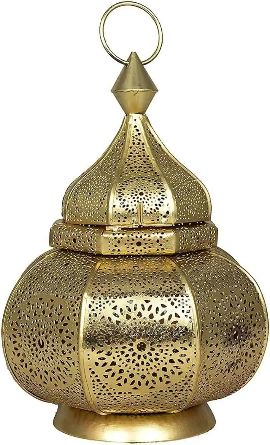 Moroccan Vintage Lantern Golden Decorative Tea Light Candle Holder & Standing Lamp - Image 4