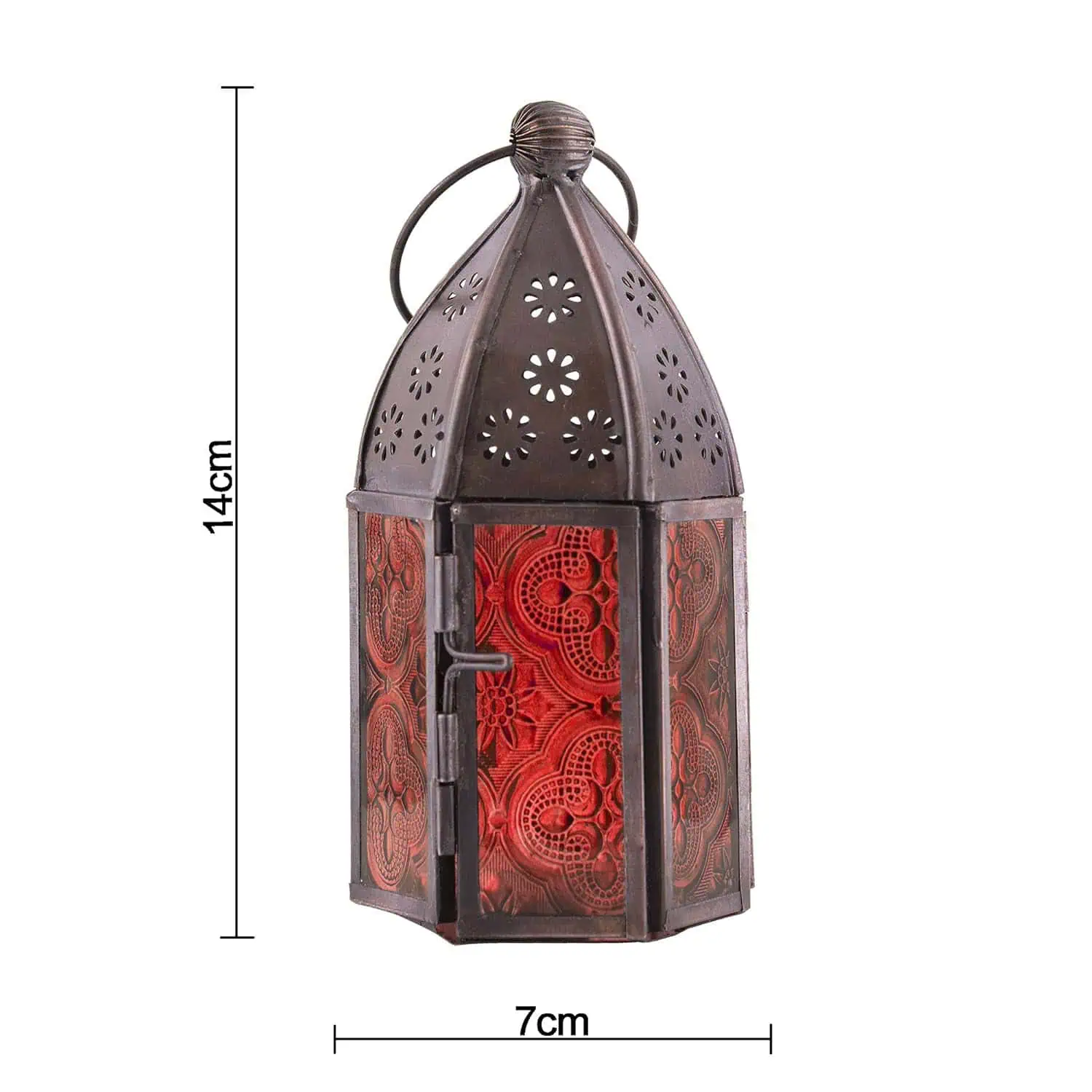 Metal Antique Finish Small Moroccan Decorative Lantern - Image 5