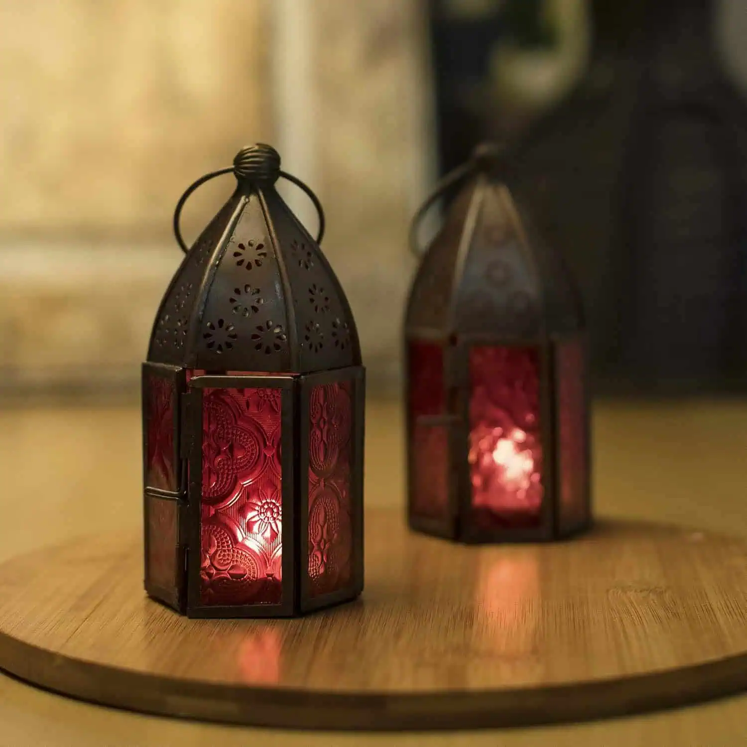 Metal Antique Finish Small Moroccan Decorative Lantern