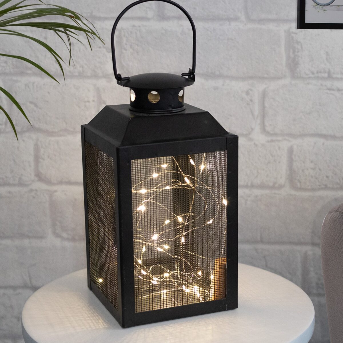 Black Powder Coated Moroccan Iron Lantern & Tealight Holder