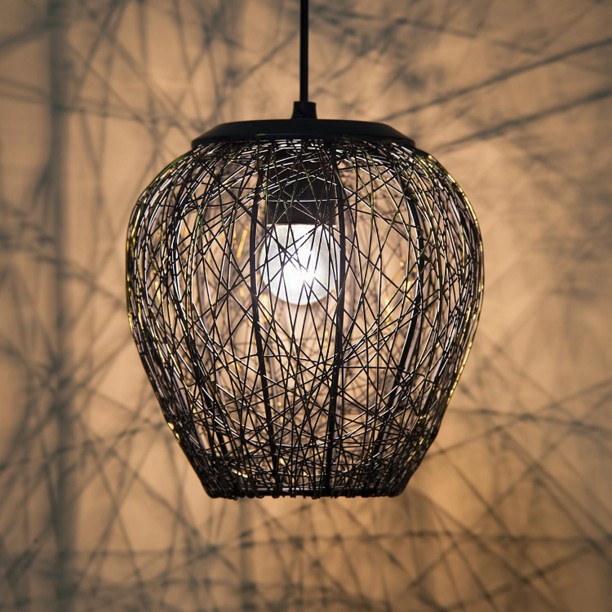 Black Steel Wire Mesh Pendant Light Modern Mild Steel Ceiling Lamp