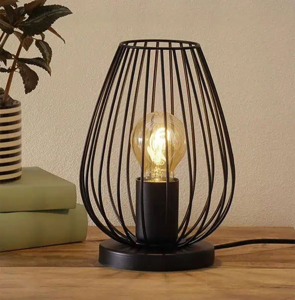 Homesake Metal Cage Table Lamp Powder Coated Mild Steel Home Decor Light