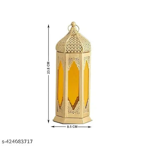 Moroccan Style Golden Hanging Tealight Metal Lantern