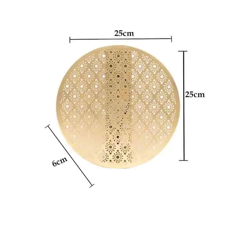 Metal Engraved Wall Sconce Light Golden Mild Steel Decorative Lamp