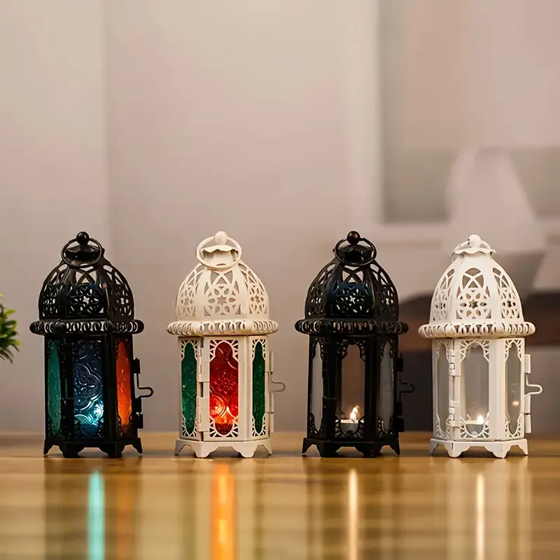 Moroccan Style Candle Lantern with Powder Coating