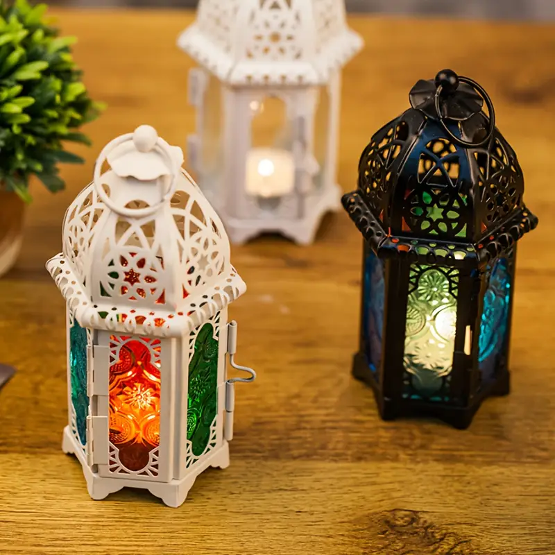 Moroccan Style Candle Lantern with Powder Coating