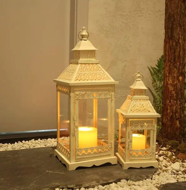 Iron Large Square Decorative Candle Holder Lantern