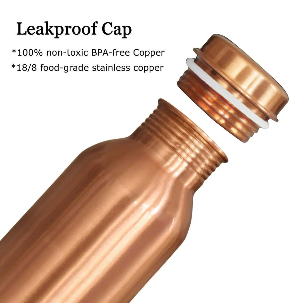 Plain Pure Copper Water Bottle 1000 ml Ayurvedic Health Bottle