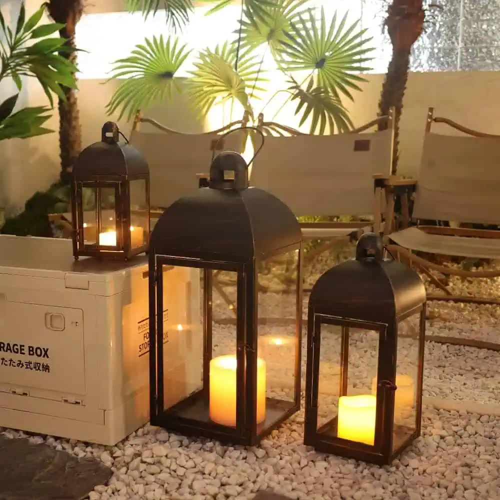 Outdoor & Indoor Metal Lantern | Powder-Coated Decorative Candle Holder | MSE2032 - Image 2