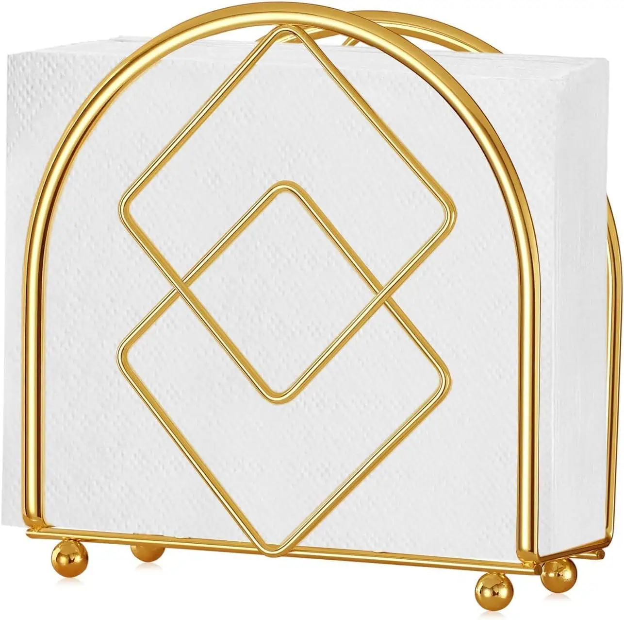 Golden Napkin Holder for Dining Table Stylish Mild Steel Tissue Stand
