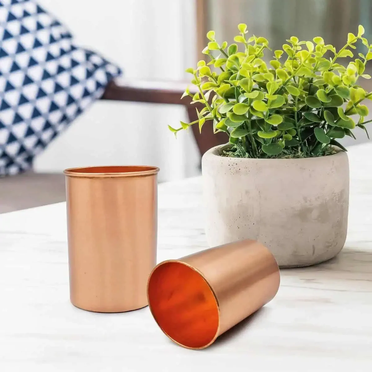 Pure Copper Tumbler 300ml Ayurvedic Drinking Glass for Home & Office
