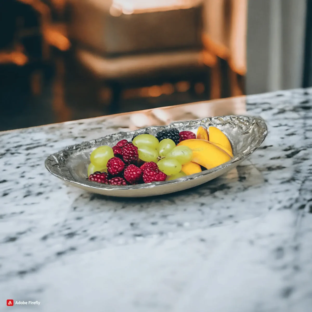 Elegance Silver Colour Platter Nickel Finish Aluminium Serving Plate