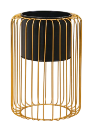 Chic Floor Planter With Gold Stand Iron Decorative Indoor/Outdoor Pot