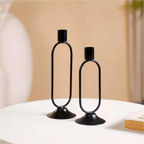 Metal Taper Candle Holder Minimal Modern Accent