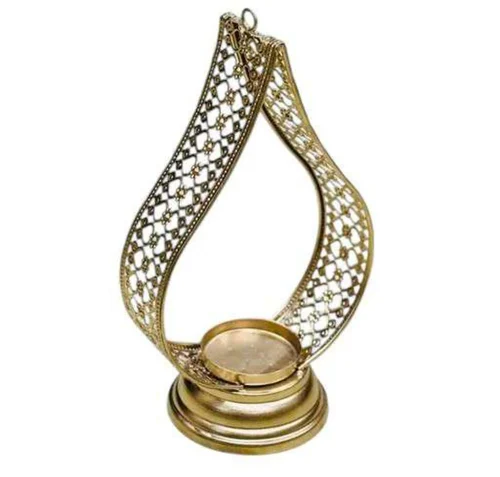 Golden Lantern T-Light Holder Decorative Metal Lantern