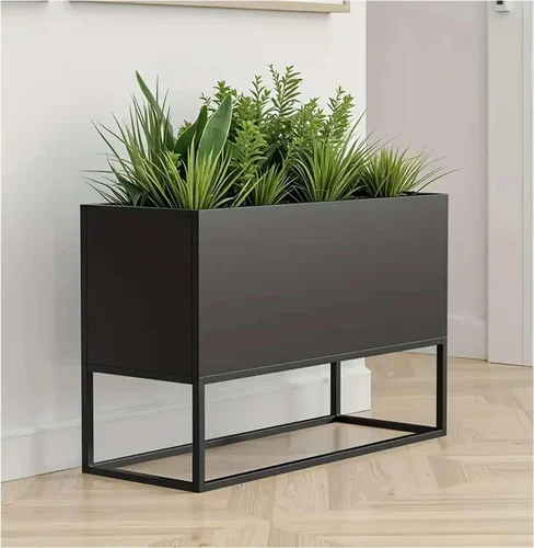 Metal Rectangular Planter Stand Iron Decorative Indoor/Outdoor Pot