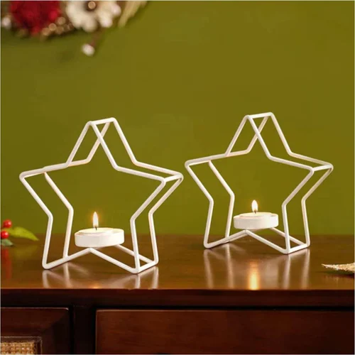 Decorative Star Candle Holder Modern Metal Tealight Stand